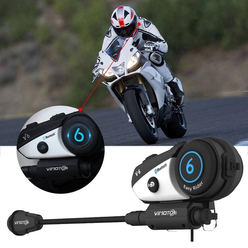 Ενδοεπικοινωνία Bluetooth Κράνους Μηχανής Vimoto V6 600mAh